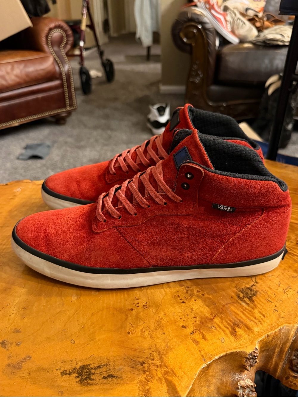 Vans OTW Piercy Suede Mid-Top Red White Men's Size 10 Sneaker